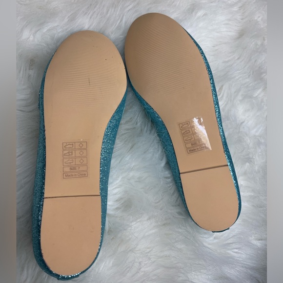B.A.I.T Footwear blue glitter loafers size 7 - Picture 4 of 6